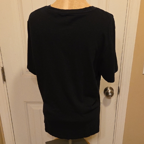 Floral Skull Sparrow Graphic Black T-Shirt - Picture 2 of 5